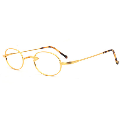 vintage oval titanium eyeglass frames gold