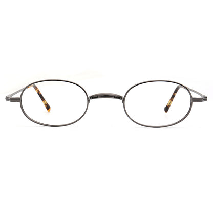 gunmetal oval titanium eyewear frames old school