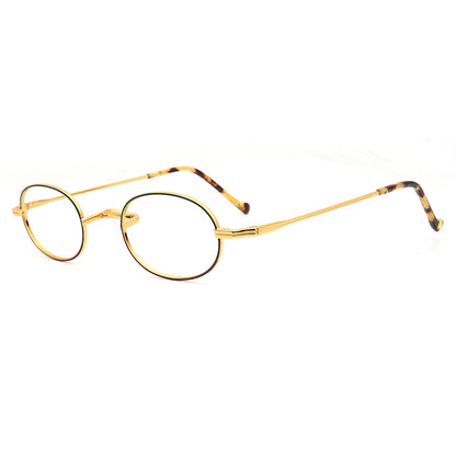 retro black gold oval eyewear frames