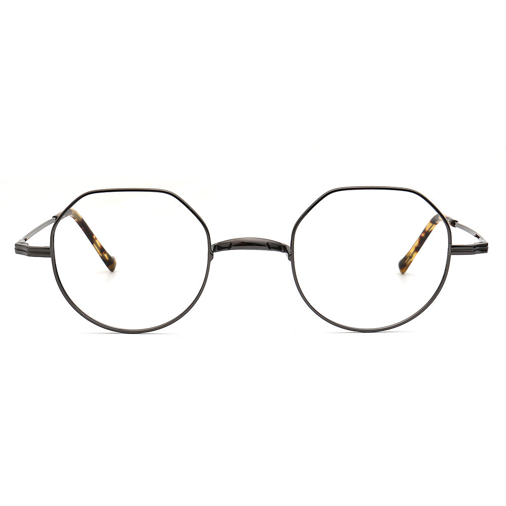 retro gunmetal titanium eyewear frames geometric