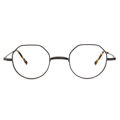 retro gunmetal titanium eyewear frames geometric