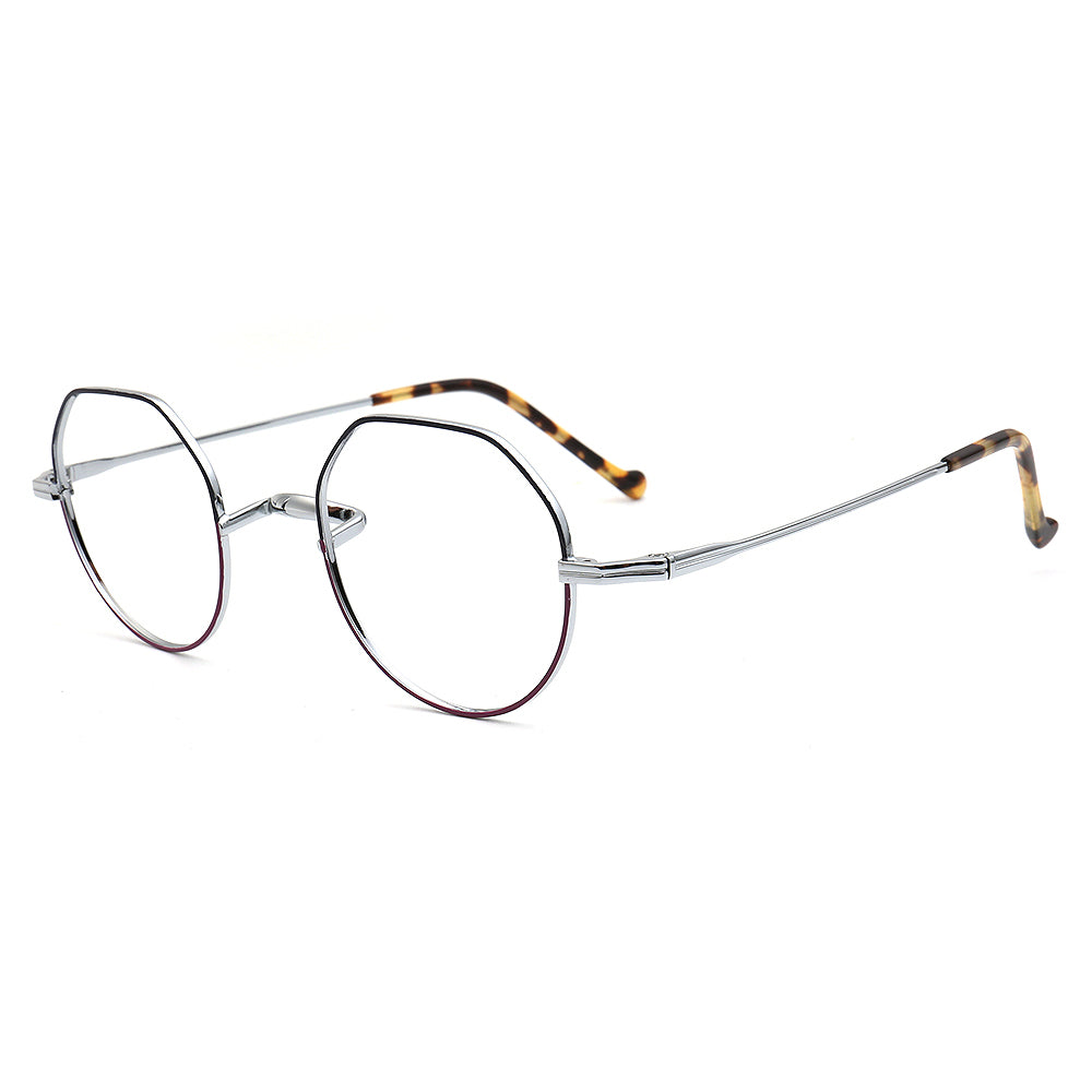 retro silver titanium glasses frames for women