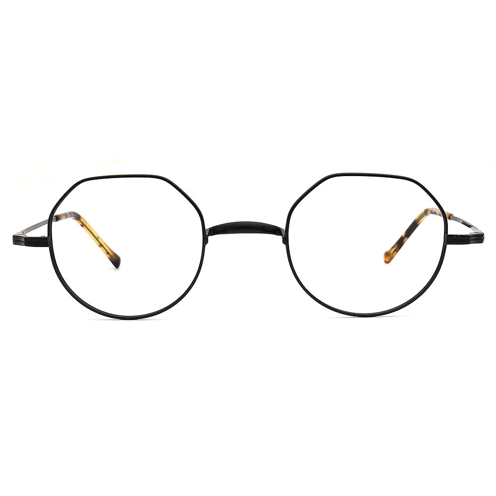 black titanium eyeglass frames irregular round