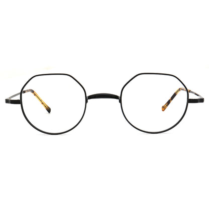 black titanium eyeglass frames irregular round