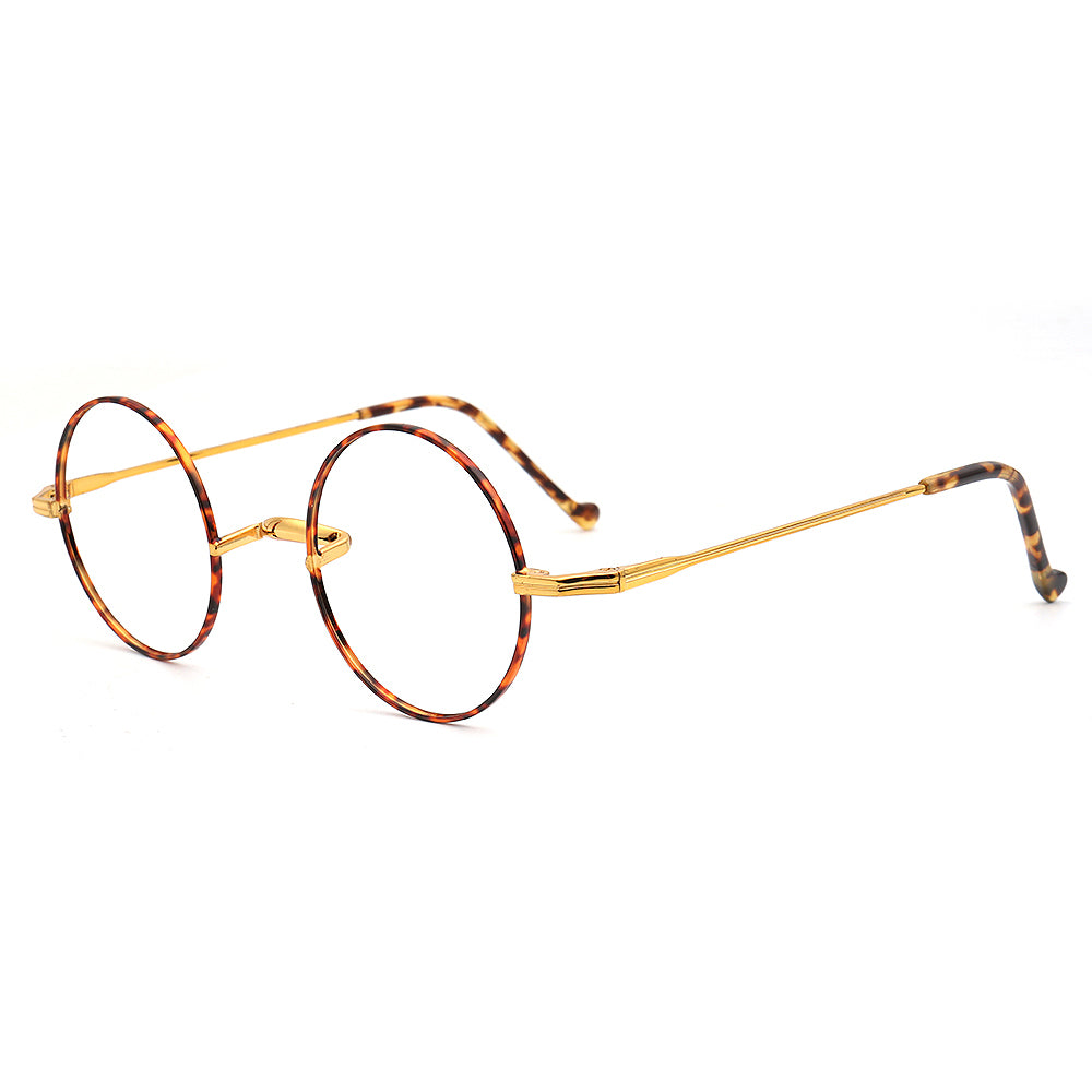 titanium spectacles gold round