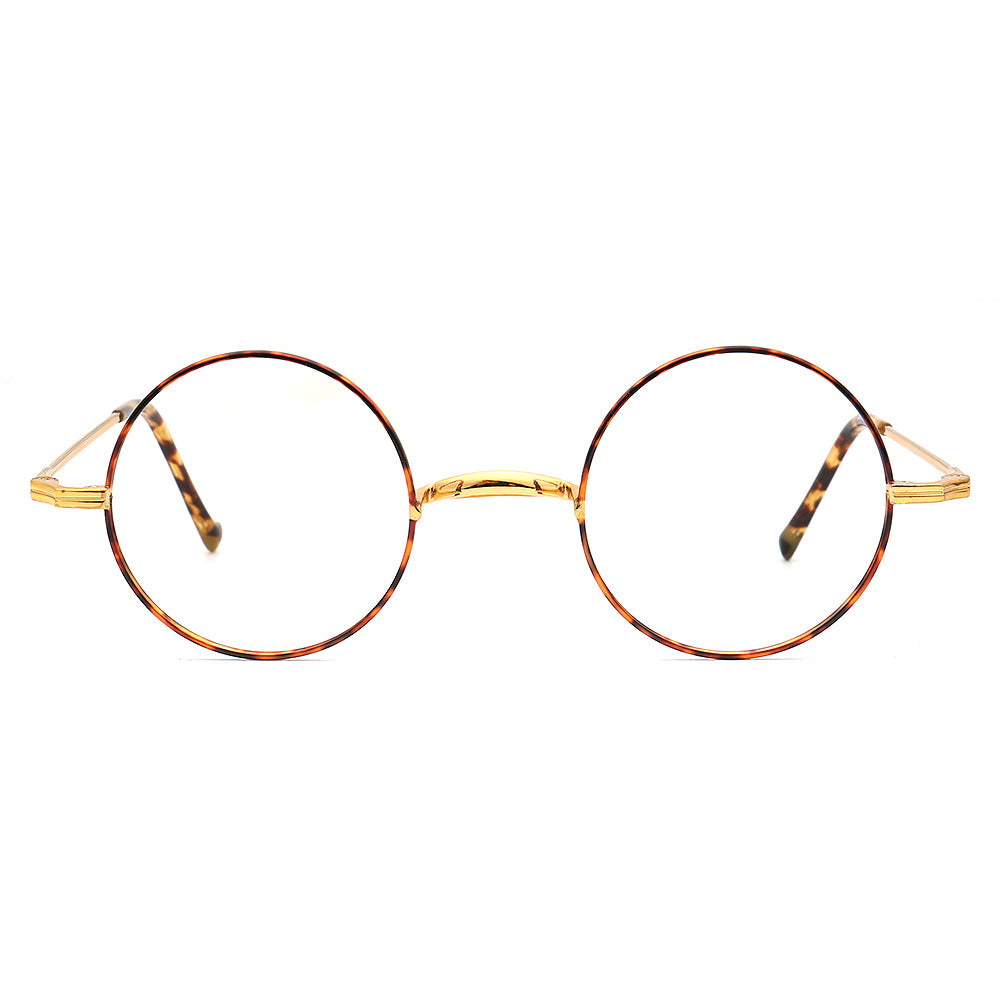 gold vintage titanium eyeglasses frames for men