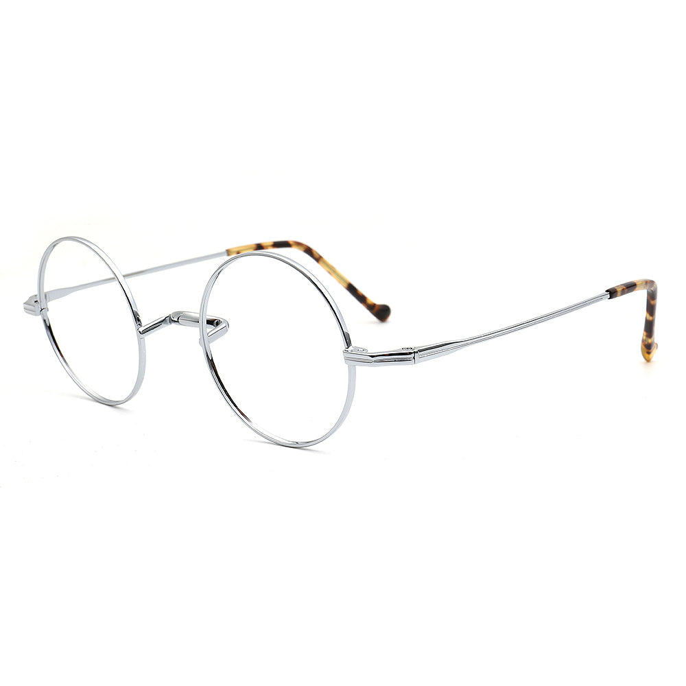 round silver titanium eyewear frames