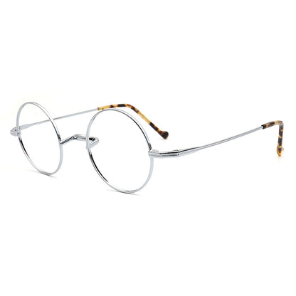 round silver titanium eyewear frames