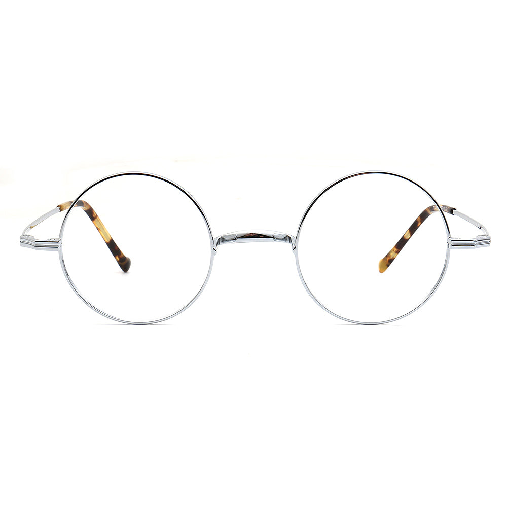 silver round eyeglass frames for women men