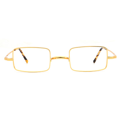 gold titanium square glasses frames