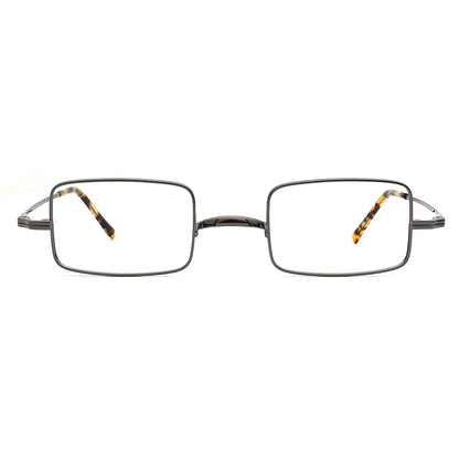 titanium glasses frames gunmetal rectangle
