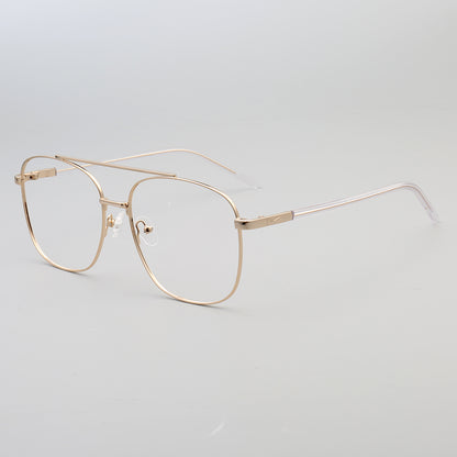 Travis | Montures de lunettes carrées en métal à double pont pour homme des années 80
