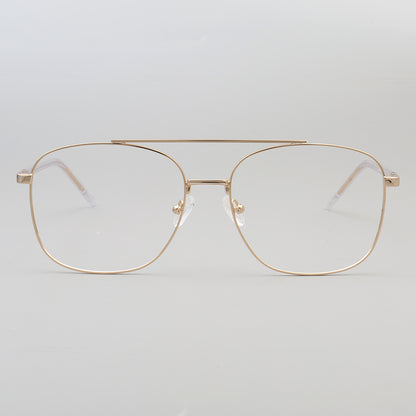 Travis | Montures de lunettes carrées en métal à double pont pour homme des années 80