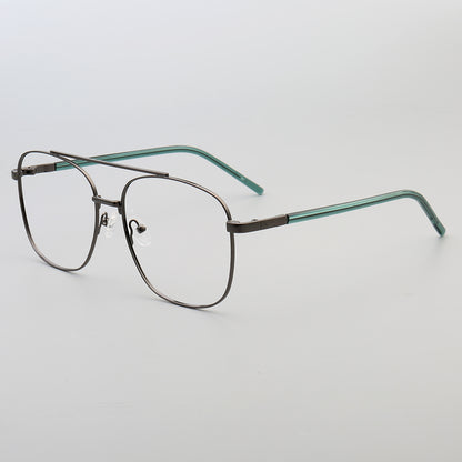 Travis | Montures de lunettes carrées en métal à double pont pour homme des années 80