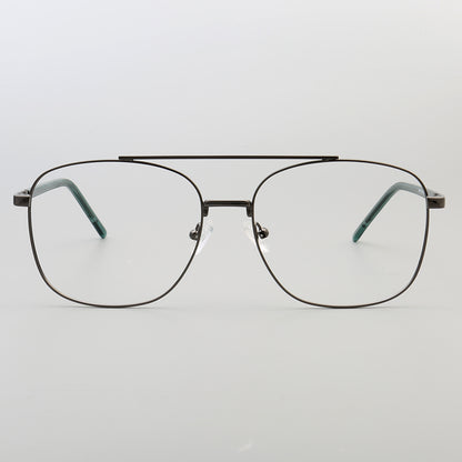 Travis | Montures de lunettes carrées en métal à double pont pour homme des années 80