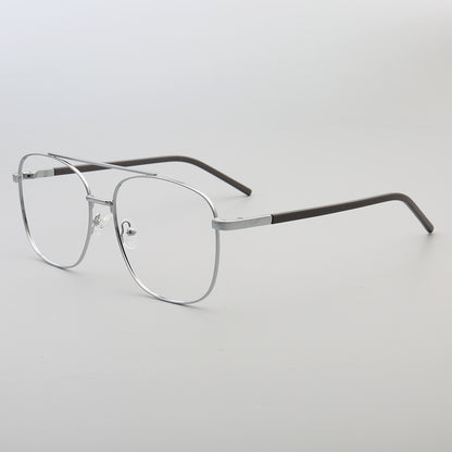 Travis | Montures de lunettes carrées en métal à double pont pour homme des années 80