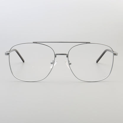 Travis | Montures de lunettes carrées en métal à double pont pour homme des années 80