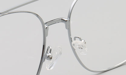Travis | Montures de lunettes carrées en métal à double pont pour homme des années 80