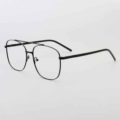 Travis | Montures de lunettes carrées en métal à double pont pour homme des années 80
