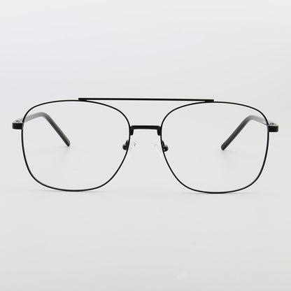 Travis | Montures de lunettes carrées en métal à double pont pour homme des années 80