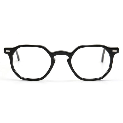 black geometric eyewear frames