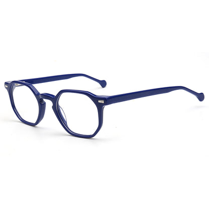 geometric navy eyeglasses frames