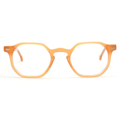 caramel geometric eyewear frames