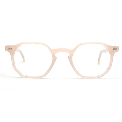 cream glasses frames geometric