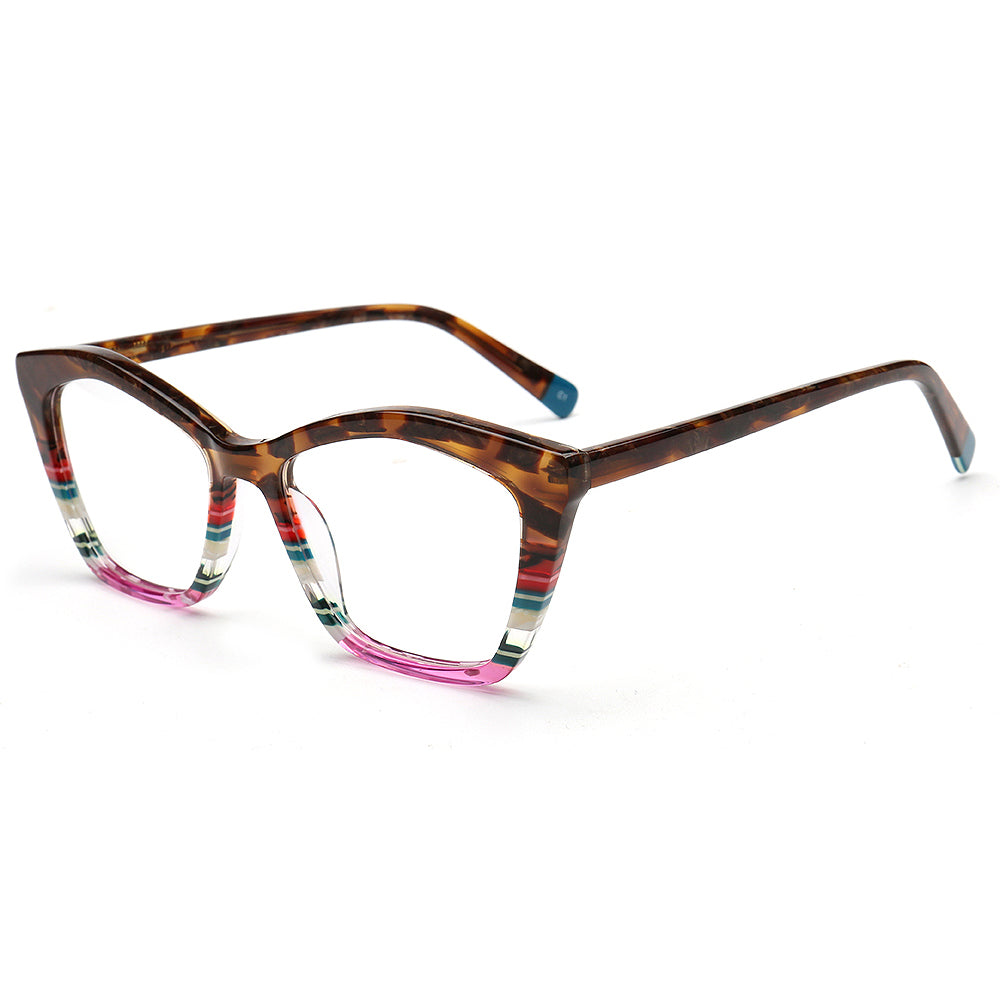 Mia | Womens Cat Eye Striped Glasses Frames