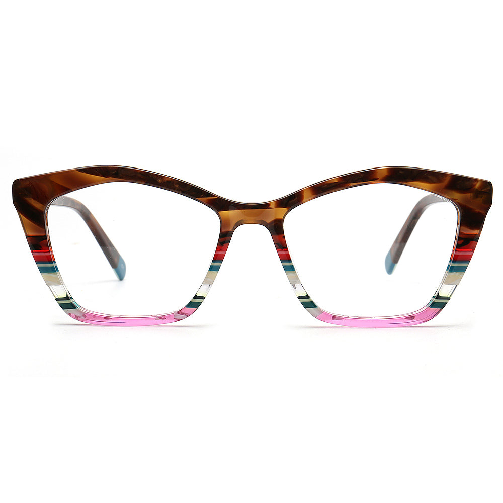 Mia | Womens Cat Eye Striped Glasses Frames