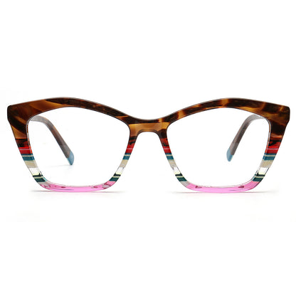 Mia | Montures de lunettes œil de chat rayées pour femme
