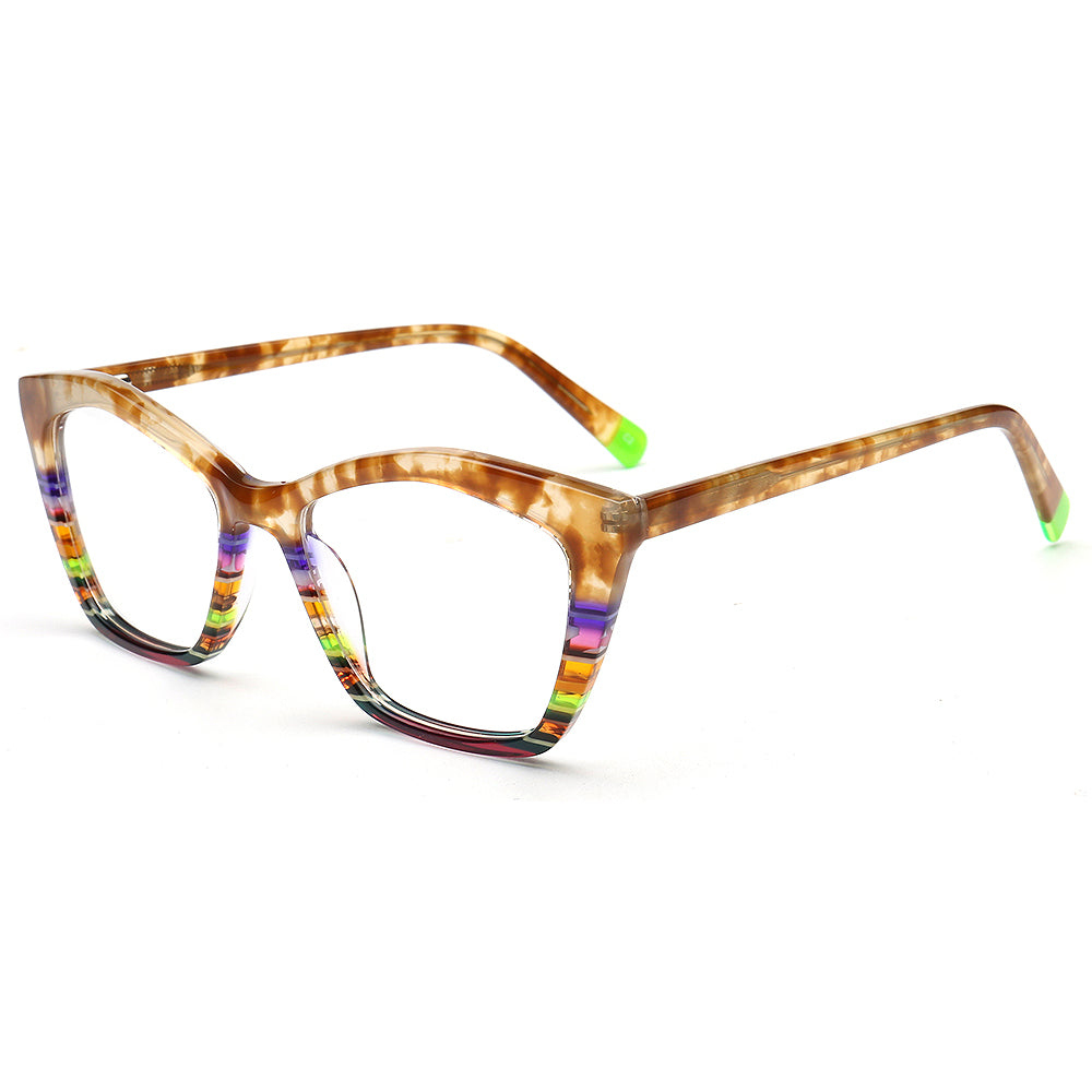 Mia | Womens Cat Eye Striped Glasses Frames