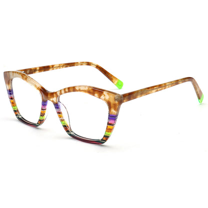 Mia | Montures de lunettes œil de chat rayées pour femme