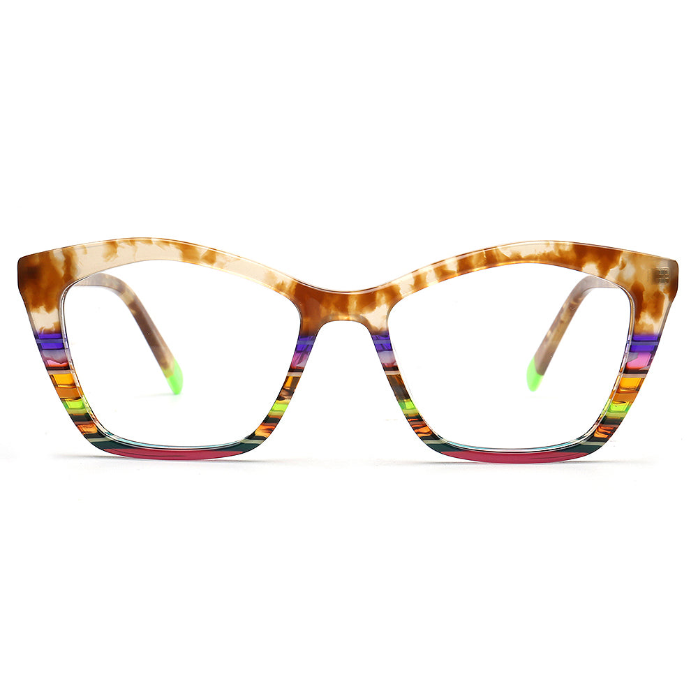 Mia | Womens Cat Eye Striped Glasses Frames