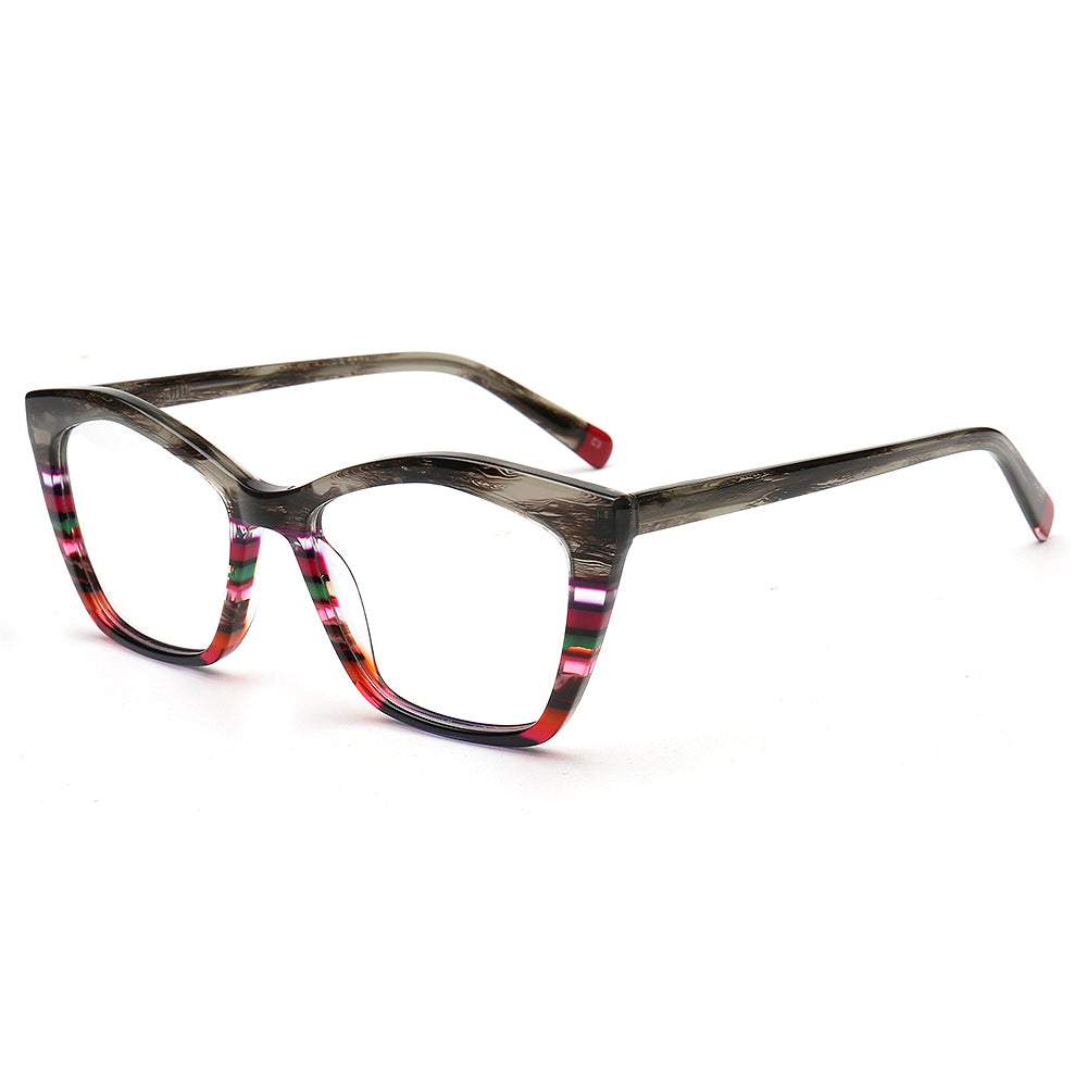 Mia | Womens Cat Eye Striped Glasses Frames