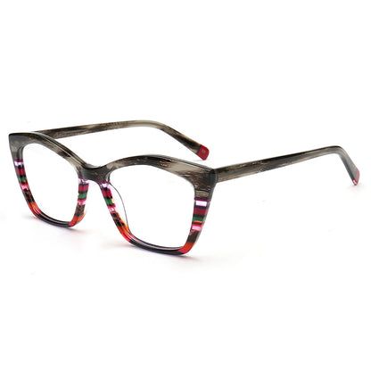 Mia | Montures de lunettes œil de chat rayées pour femme