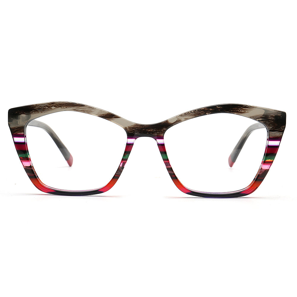 Mia | Womens Cat Eye Striped Glasses Frames