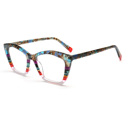 Mia | Montures de lunettes œil de chat rayées pour femme