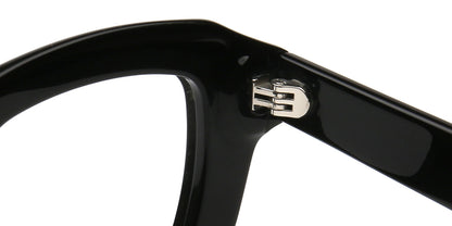 strong hinges of black square eyeglasses 