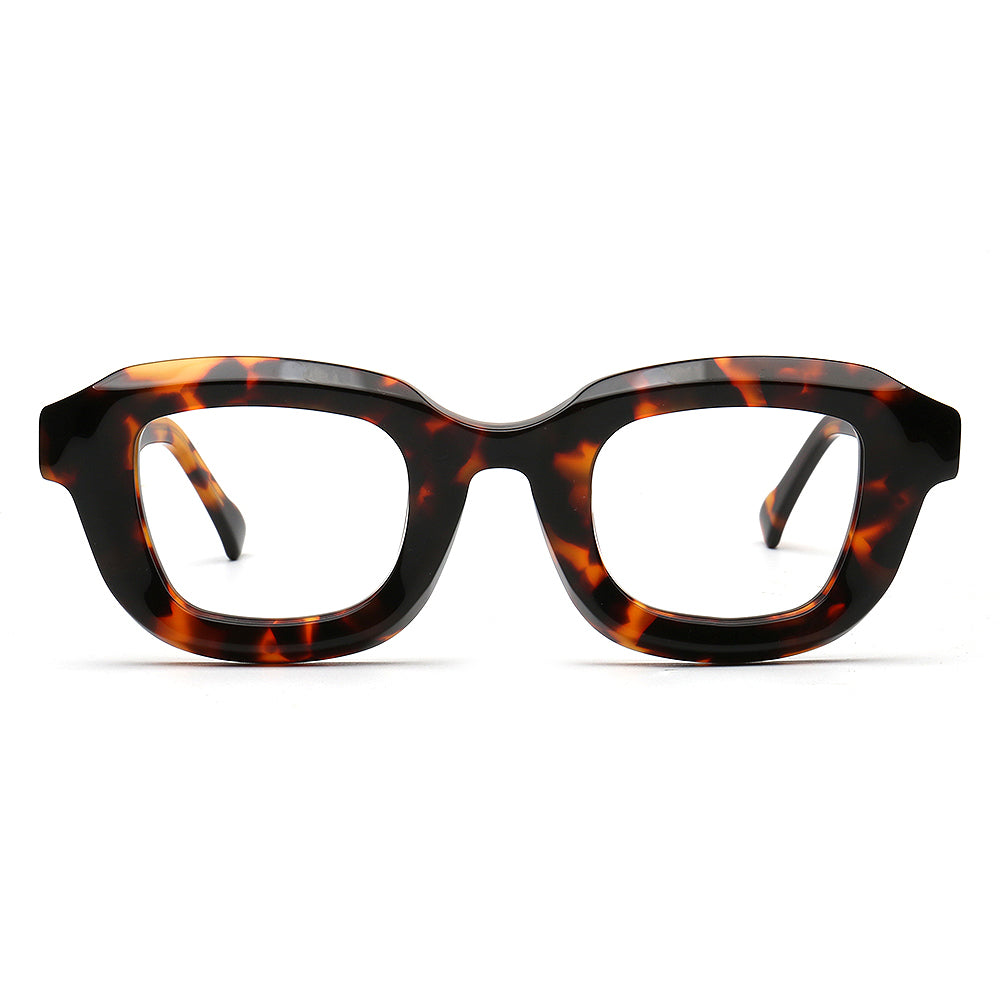 square Tortoiseshell glasses on a white background