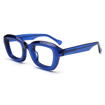 stylish Blue square eyeglass frames on a white background