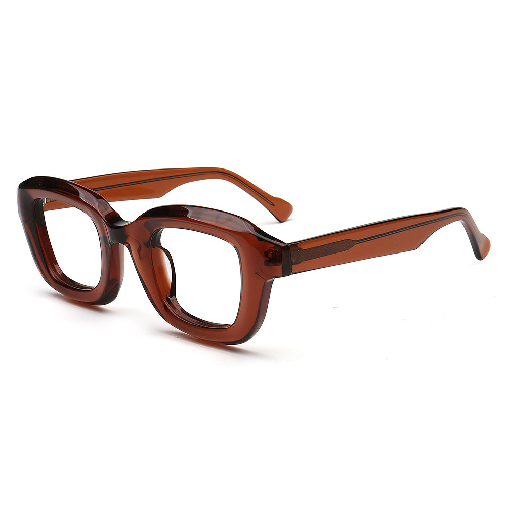 vintage square Brown eyeglasses on a white background