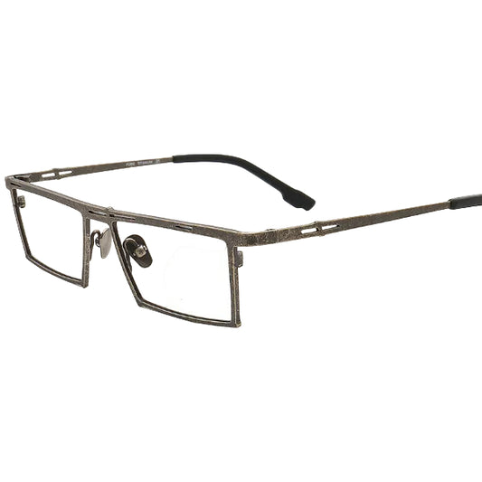 retro bronzed rectangle eyeglass frames