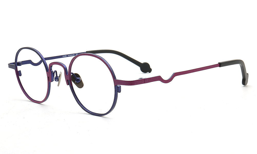 purple round titanium eyewear frames