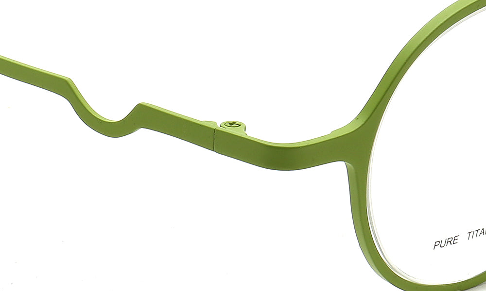 temple of green titanium eyeglasses frames