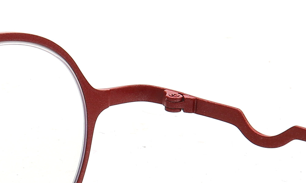 temple of pure titanium red glasses
