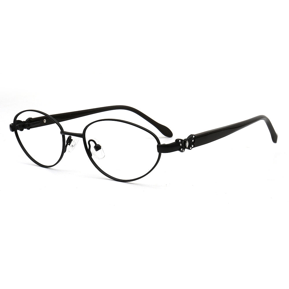 Oval Black eyeglasses butterfly temple