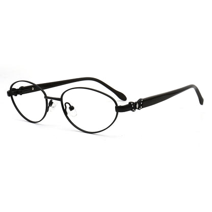 Oval Black eyeglasses butterfly temple