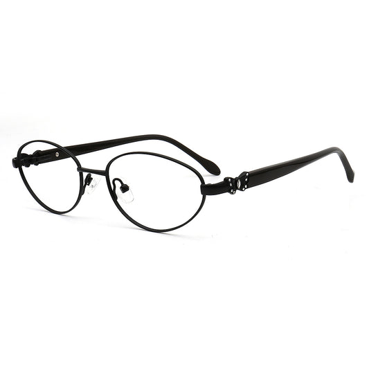Oval Black eyeglasses butterfly temple