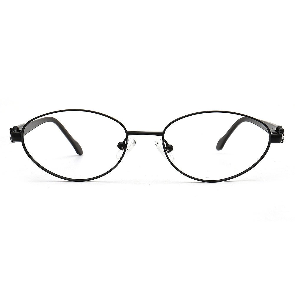 Classic oval Black eyewear frames on a white background